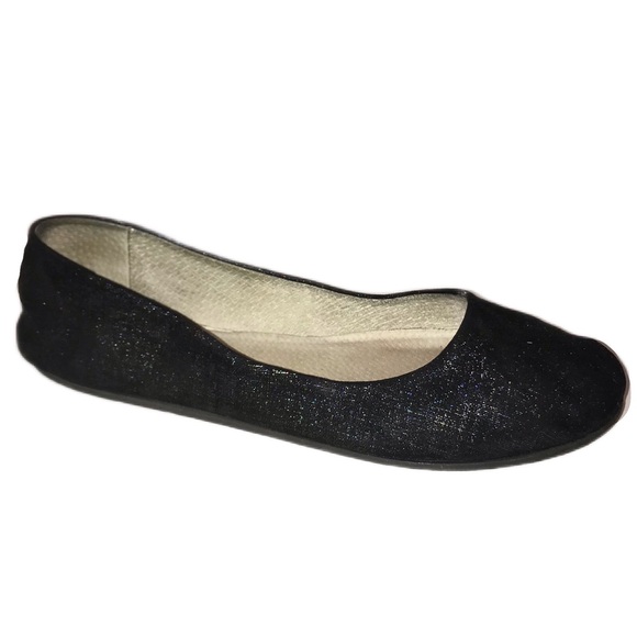 French Sole NY Sloop Black Metallic Leather Ballet Flat Women’s 8 Round Toe - Picture 6 of 12